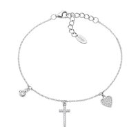 Bracciale Amen Donna Prega, Ama in Argento Zircone BRCRCUBBZ - BRCRCUBBZ